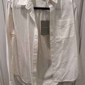 Everlane Japanese Oxford White Button Down Shirt | Size 4